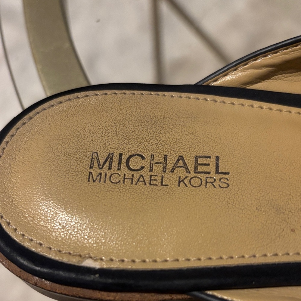 Michael Kors Dark Navy Blue Geri Suede Slides - Picture 2 of 5